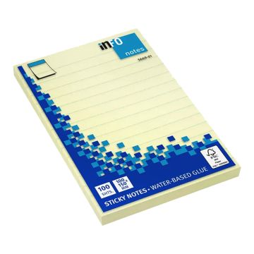 Note Pad 100x150mm Yellow Ruled 100sht UPM - 566901