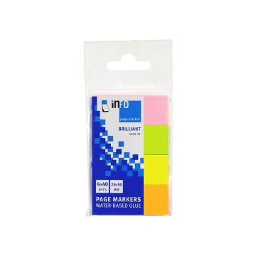 Note Pad Page Maker 4x20x50mm 4x40sht Bril-Mix UPM - 567039