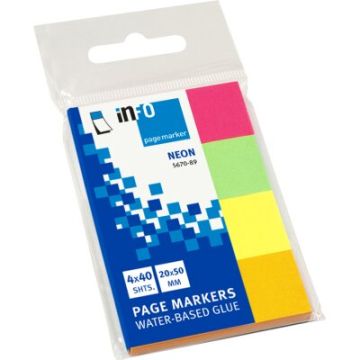 Note Pad Page Maker 4x20x50mm 4x50sht Neon (Pk, Gr, Yl and Or) UPM - 567089