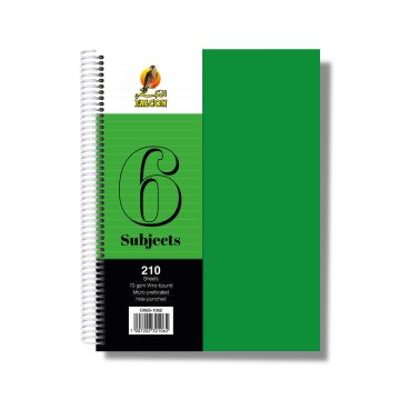 University Book 6 Subjects - A4 Light Green