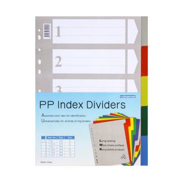 Divider 1 - 5 Colour Plastic