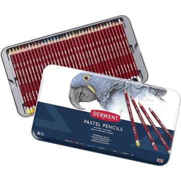 Derwent Pastel Pencils, 4mm Core, Metal Tin, 36