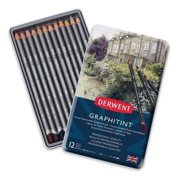 Derwent Graphitint Pencils, Metal Tin, 12 Count