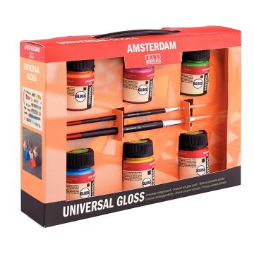 Universal Gloss Set - 6 x 16 ml + 2 Brushes
