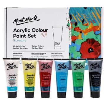 Mont Marte Acrylic Colour Paint Set 6pc x 75ml