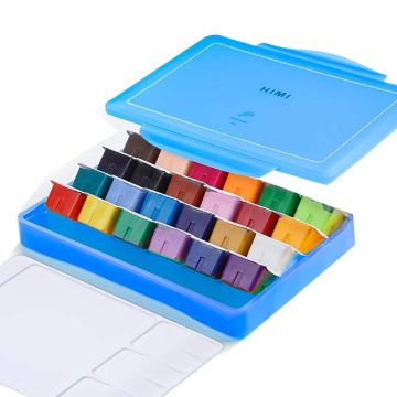 HIMI Gouache Paint Set, 24 Colors x 30ml Blue