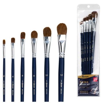 Tongue Shaped Brush Blue Set of 6 Deli - 73895
