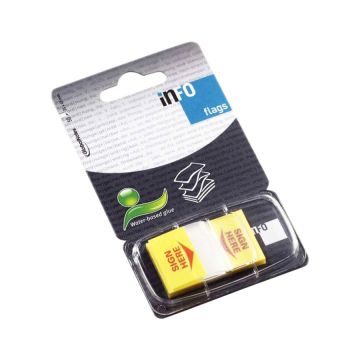 Note Flags Sign Here 1x25x43mm 50sht Pet Foil Ylw/Red UPM - 772911