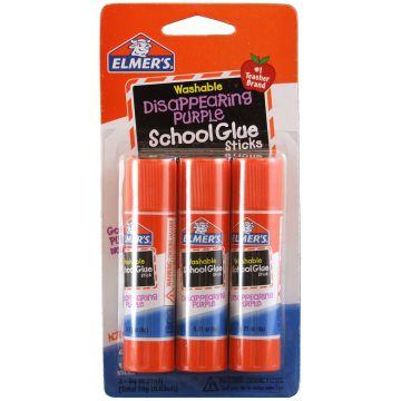 Elmer's Washable Disappearing Purple School Glue Stick - Set of 3