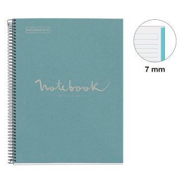 ميكيلريوس - معاد تدويره - دفتر ملاحظات بحجم A4 لمادة واحدة - أزرق