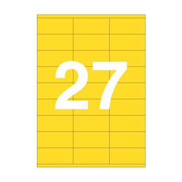 Agipa 27 Labels A4 70x31mm Yellow