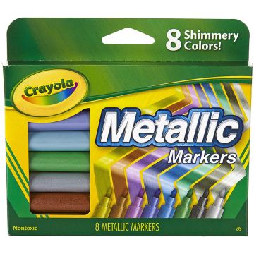 Crayola Metallic Markers, 8 Shimmery Colors