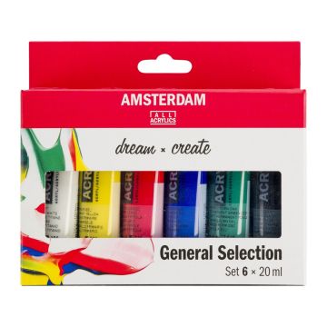 Standard Series acrylic paint general selection set | 6 x 20 ml - Amsterdam