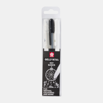 Gelly Basic Black-White Clear Pen Set - Sakura