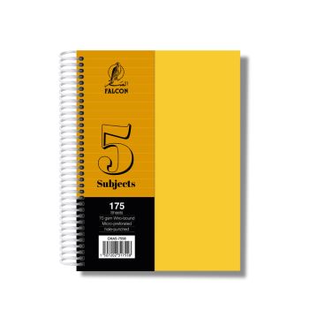 University Book 5 Subjects - A5 Yellow