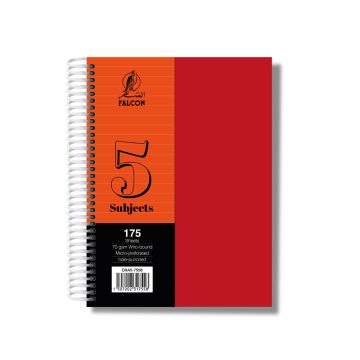 University Book 5 Subjects - A5 Red