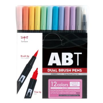 Tombow Dual Brush Pen - Set of 12 Pastel - 7860