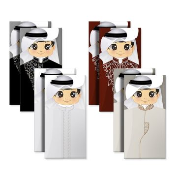 Al Fakhama Set of 8 Eid Greeting Envelope - Boys Design-2 2023