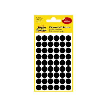 Colour Coding Dots 12mm Black 270 St./pcs 3140 Avery