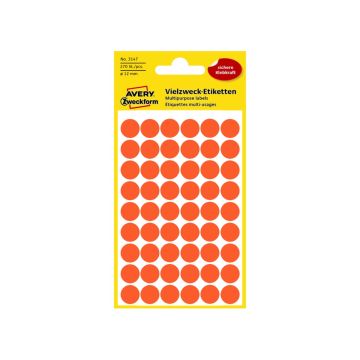 Colour Coding Dots 12mm Neon Red 270 St./pcs 3147 Avery