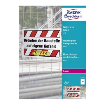 Weatherproof Film Laser + Copier Avery - 3487 