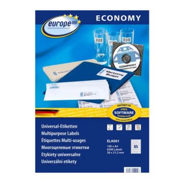 E100 Labels 38x21 2mm 100s ELA001 Avery