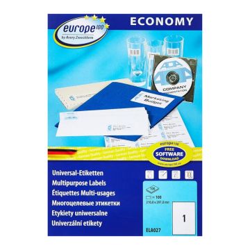Laser Label 210x297mm 100s Avery ELA027
