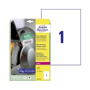 Label 210x297mm A4 10S Ultra Resistant Avery L7917-10