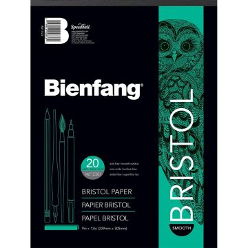 Bienfang White Drawing Bristol Pad - Smooth Surface 9" x 12"