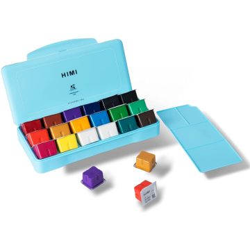 MIYA Gouache Paint Set, 18 Colors x 30ml Blue - TST15