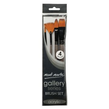 Mont Marte Gallery Series Brush Set Acrylic 4pc - 12