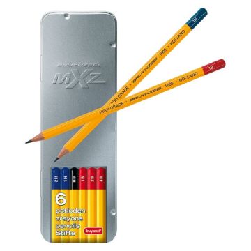 Crayon Pencil Set-6 Tin MXZ Bruynzeel - 1605M06