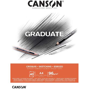 Canson Graduate Light Grain 96gsm A4 Sketch Paper Pad - 400110362