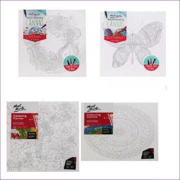 Mont Marte Colouring Canvas 30x30cm 4 asstd