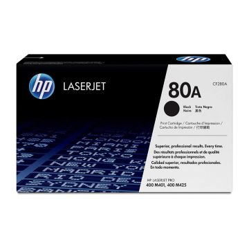 HP 80A Black LaserJet Toner Cartridge, CF280A