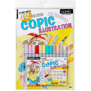 COPIC Ciao Marker Illustration Bundle Set, 12-Piece