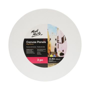 Mont Marte Canvas Panels Pack 2 Round 30cm
