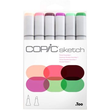 Copic Sketch Marker Set, 6 Color Floral Favorites 1 - 2761