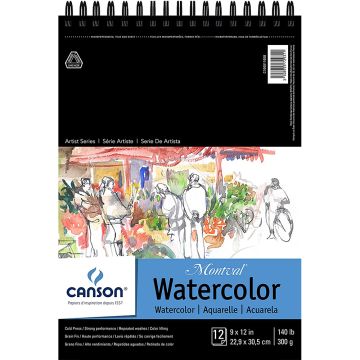 Canson Montval Watercolor Top Spiral Pad 9 x 12 Inch - 100511058