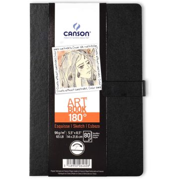 Canson 180 Degree Art Book Paper Pad, Hardbound, 5.5 x 8.5 Inch