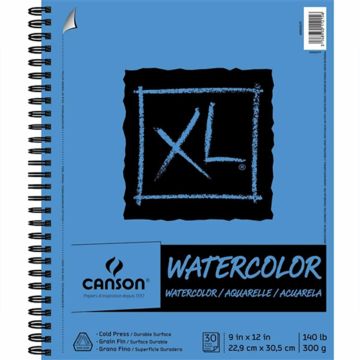 Canson XL Series Watercolor Spiral Pad, 9" x 11" - 400068375