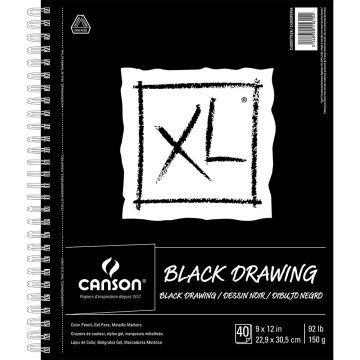 Canson XL Series Black Drawing Paper 9" x 11" - 400077428