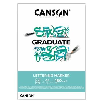 Canson Lettering Marker Pad Glued A4 180G - 31250P026