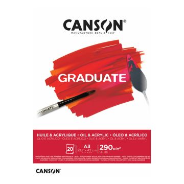 Canson Graduate Oil And Acrylic 290gsm A3 Paper - 400110381