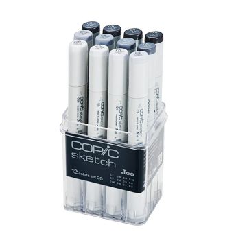 Copic Sketch 12 Marker Set - Cool Gray