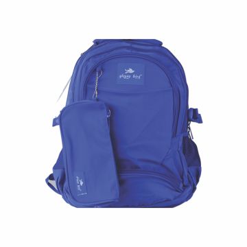 School Backpack 18" Blue - Glossy Bird