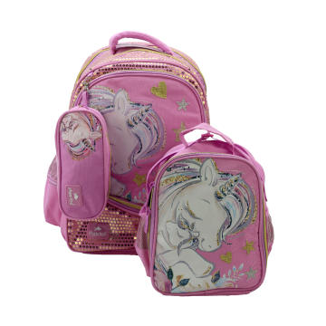 School Bag Glossy Bird 17 Inch GB5212 Unicorn