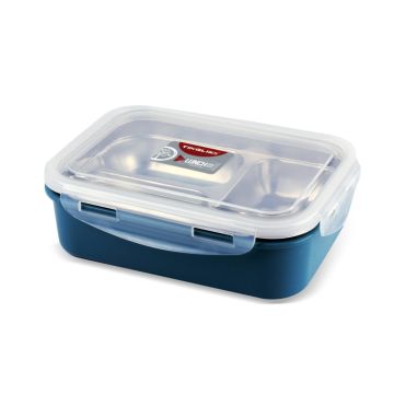 Lunch Box with 3 Conpartments - Blue - 8108