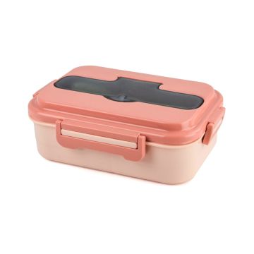 Lunch Box - 8148 Pink - With Spoon & Fork