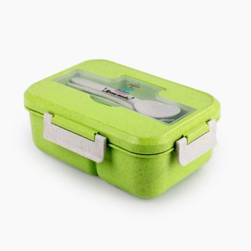 Lunch Box with Spoon & Fork - Green 9021